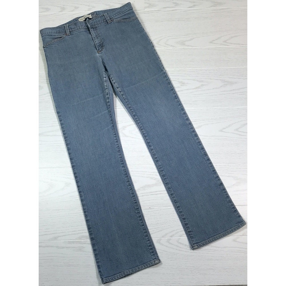 Vintage GAP Hip Hugger Jeans Womens 12 Blue Hook & Eye Cotton Lycra Stretch Y2K